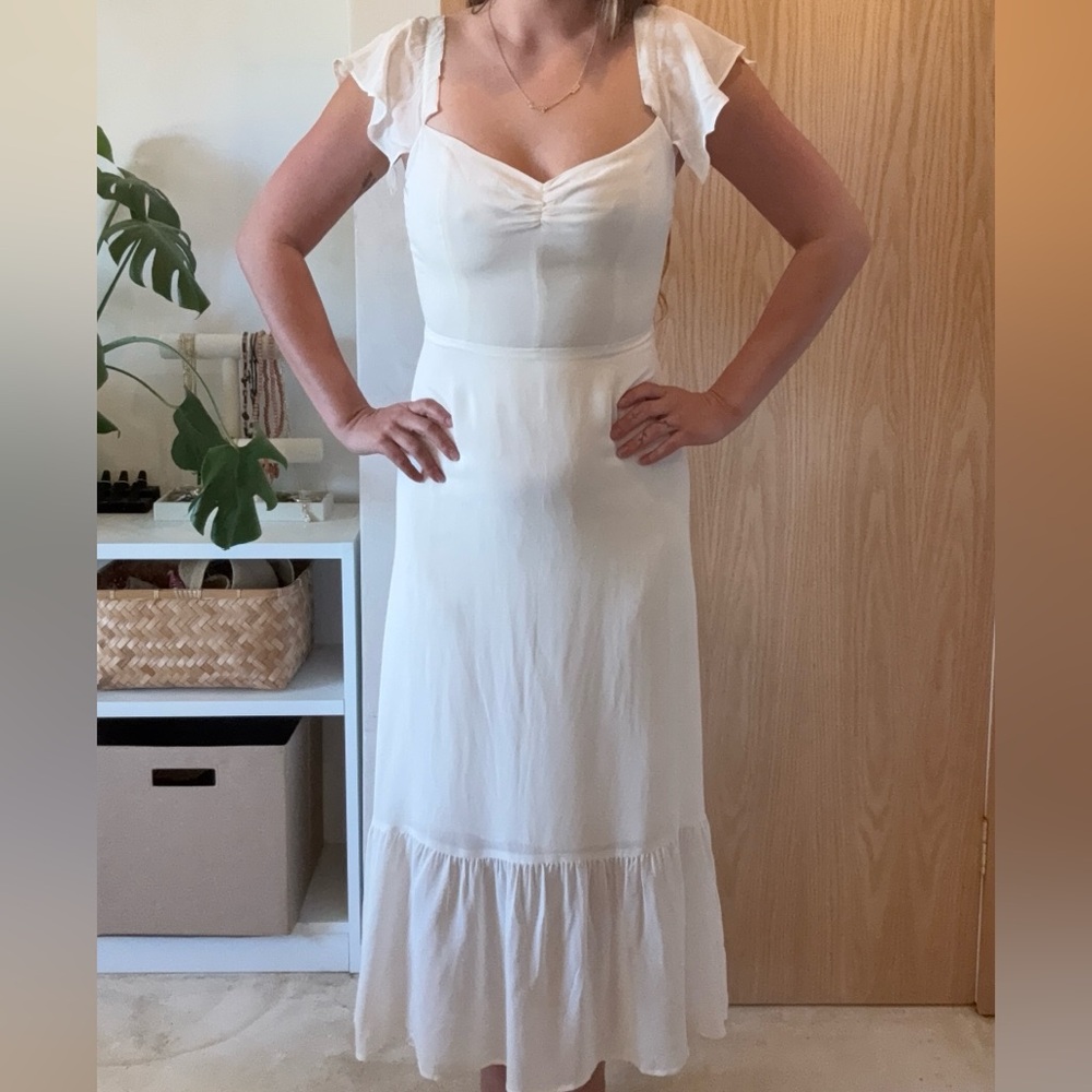 Reformation Elegant White Maxi Dress